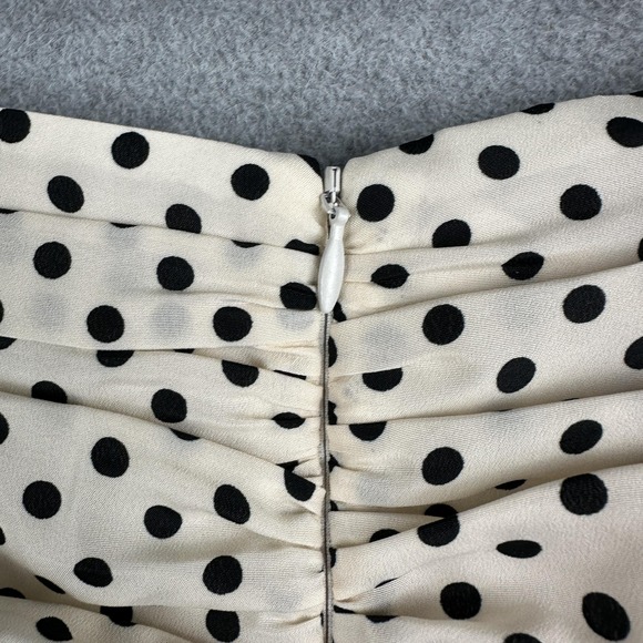 Zara Skirt Womens XS White Polka Dot Ruffle Ruched Mini Satin Lined Party NWT - Picture 9 of 10